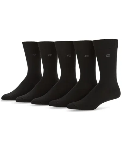 Perry Ellis Portfolio Men's Flat Knit Dress Crew Socks, 5-pack
