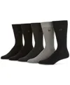 Perry Ellis Portfolio Men's Flat Knit Dress Crew Socks, 5-pack In Multi