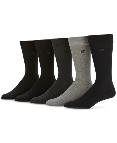 Perry Ellis Portfolio Men's Flat Knit Dress Crew Socks, 5-pack