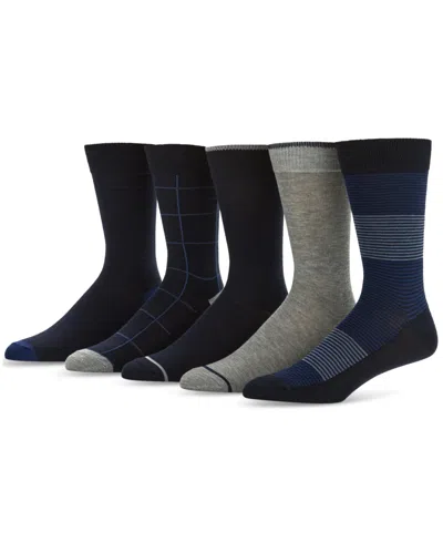 Perry Ellis Portfolio Men's Flat Knit Dress Crew Socks, 5-pack