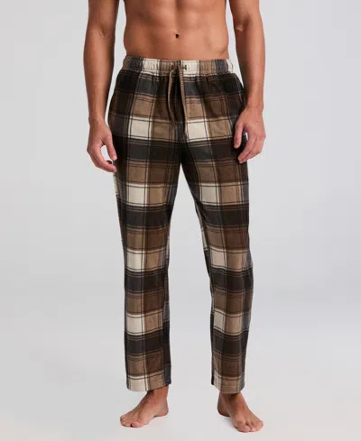 Perry Ellis Portfolio Men's Fleece Pajama Pants In Brown