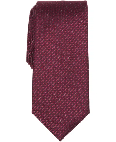 Perry Ellis Portfolio Men's Frade Mini Pattern Classic Fit Tie In Burgundy