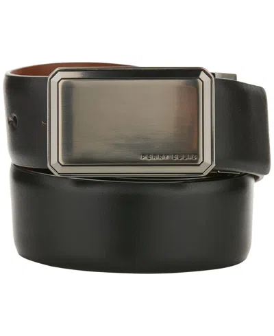 Perry Ellis Portfolio Men's Framed Genuine Leather Belt In Multi