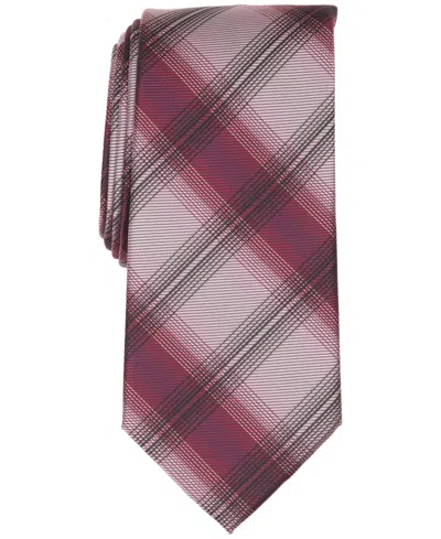Perry Ellis Portfolio Men's Gerald Plaid Classic Tie In Magenta
