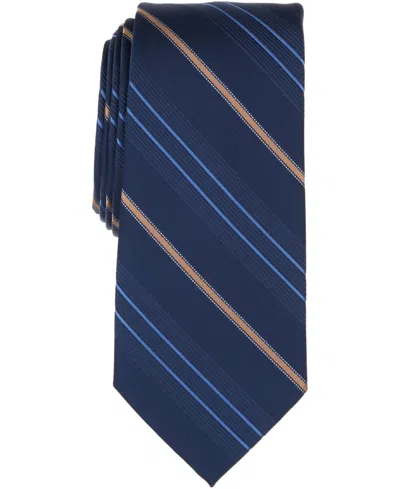 Perry Ellis Portfolio Men's Hadley Stripe Pattern Classic Tie In Blue