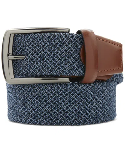 Perry Ellis Portfolio Men's Happy Blue Stretch Woven Belt In Denim