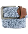 Perry Ellis Portfolio Men's Happy Blue Stretch Woven Belt In Lite Blue