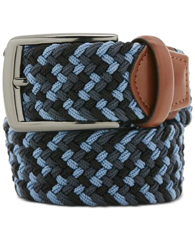 Perry Ellis Portfolio Men's Happy Blue Stretch Woven Belt In Medium Blue