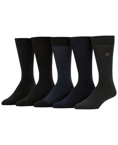 Perry Ellis Portfolio Men's Herringbone Patterned Texture Socks, 5-pack In Orange