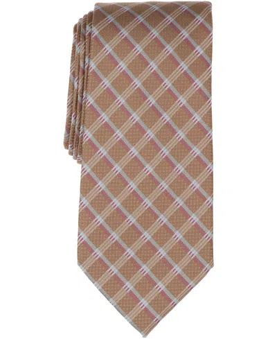 Perry Ellis Portfolio Men's Kitter Neat Pattern Classic Tie In Brown