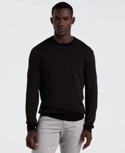 Perry Ellis Portfolio Men's Long Sleeve Crewneck T-shirt In Black