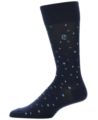 Perry Ellis Portfolio Men's Modern Dot Patterned Luxury Socks In Blue