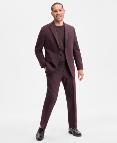 Perry Ellis Portfolio Men's Modern-fit Nested Suit In Burgundy