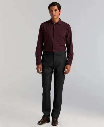 Perry Ellis Portfolio Men's Modern-fit Sharkskin Dress Pants In Black