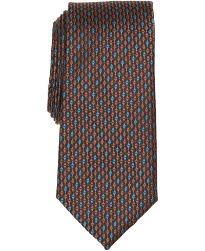 Perry Ellis Portfolio Men's Nilsson Geometric Tie In Brown