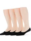 Perry Ellis Portfolio Men's No Show Liner Sock, 4-pack In Black
