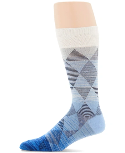 Perry Ellis Portfolio Men's Ombre Diagonal Herringbone Dress Socks In Blue