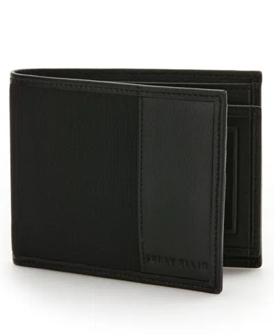 Perry Ellis Portfolio Men's Ombre Horizon Leather Wallet In Black