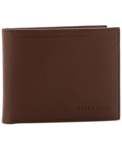 Perry Ellis Portfolio Men's Outlined Pebble Bifold Wallet
