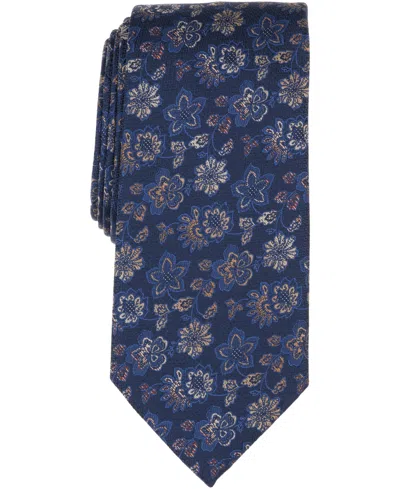 Perry Ellis Portfolio Men's Ramos Floral Pattern Classic Tie In Blue