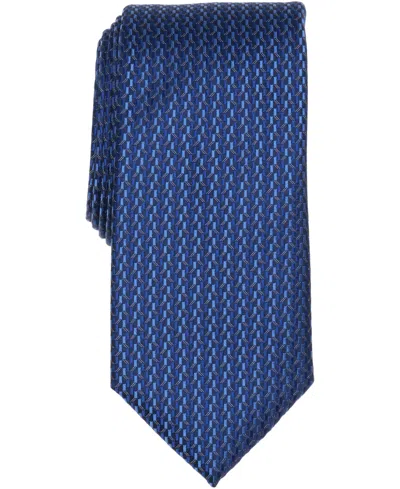 Perry Ellis Portfolio Men's Raser Mini Neat Pattern Classic Tie In Blue