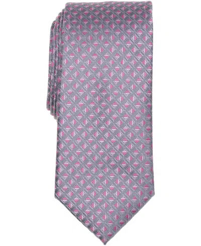 Perry Ellis Portfolio Men's Rosser Geo Pattern Classic Fit Tie In Purple