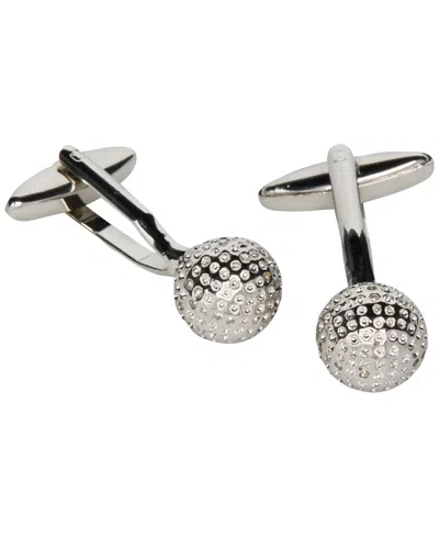 Perry Ellis Portfolio Men's Silver-tone Golf Ball Cufflinks In Metallic