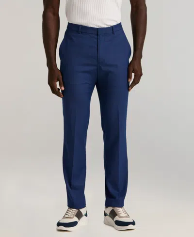 Perry Ellis Portfolio Men's Slim-fit Flat Front Dress Pants In Blue