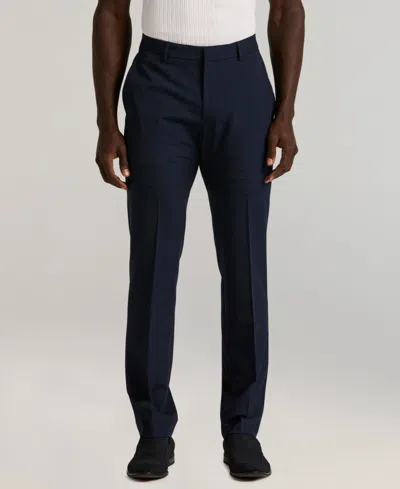 Perry Ellis Portfolio Men's Slim-fit Flat Front Dress Pants In Blue