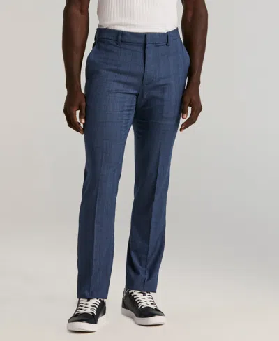 Perry Ellis Portfolio Men's Slim-fit Gripper Waist Dress Pants In Blue