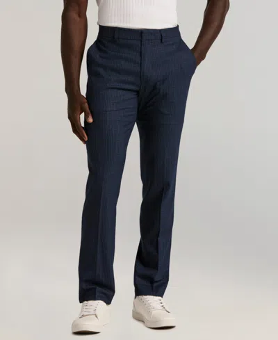 Perry Ellis Portfolio Men's Slim-fit Gripper Waist Dress Pants In Blue