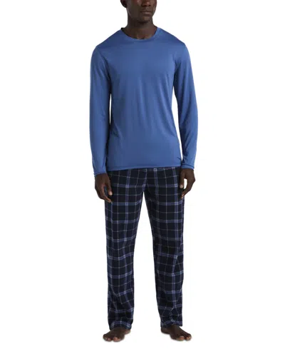 Perry Ellis Portfolio Men's Solid Shirt & Buffalo Plaid Pajama Set In Multi