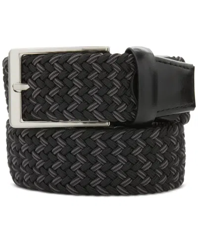 Perry Ellis Portfolio Men's Stretch Webbing Belt In Black