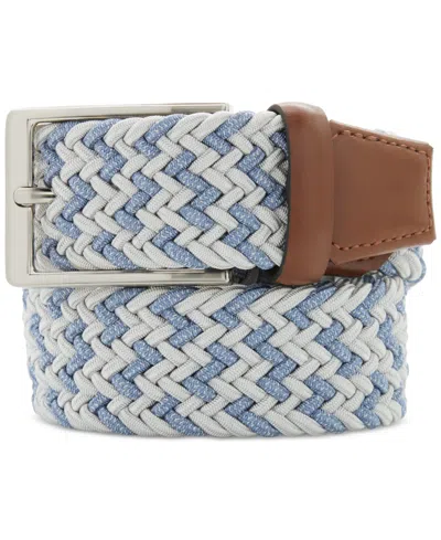 Perry Ellis Portfolio Men's Stretch Webbing Belt In Light Blue