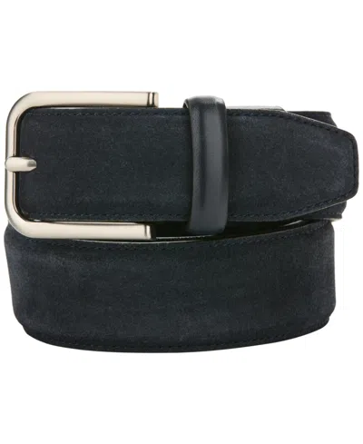 Perry Ellis Portfolio Men's Summer Suede Leather Belt In Blue