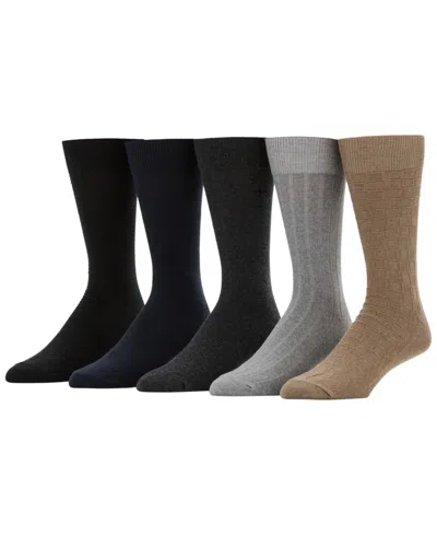 Perry Ellis Portfolio Men's Texture Mix Patterned Comfort Stretch Socks, 5-pack In Purple