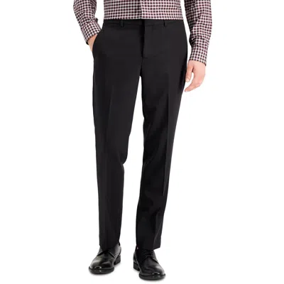 Perry Ellis Portfolio Mens Recycled Polyester Dress Pants In Black Solid