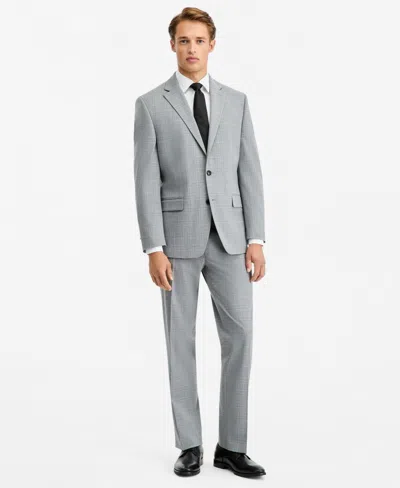 Perry Ellis Portfolio Perry Ellis Men's Modern-fit Solid Nested Suit In Grey