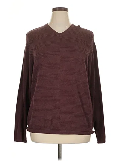 Pre-owned Perry Ellis Pullover Sweater In Burgundy