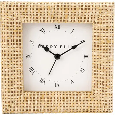 Perry Ellis Rattan Wrap Alarm Clock In Neutral