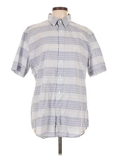 Pre-owned Perry Ellis Short Sleeve Button Down Shirt In Gray