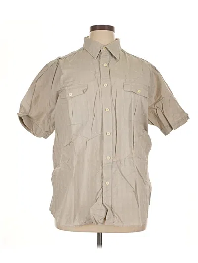 Pre-owned Perry Ellis Short Sleeve Button Down Shirt In Tan