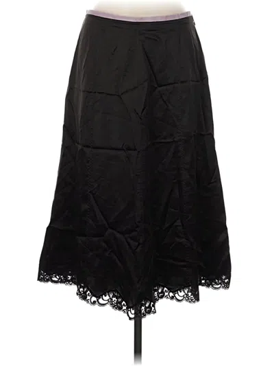 Pre-owned Perry Ellis Silk Skirt In Black