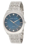 Perry Ellis Slim Diamond Bracelet Watch, 41mm In Blue