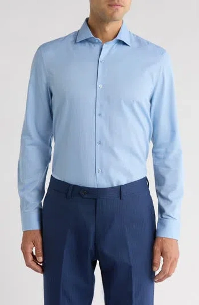 Perry Ellis Slim Fit Double Edge Texture Dress Shirt In Blue