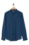 Perry Ellis Slim Fit Micro Floral Motion Dress Shirt In Blue