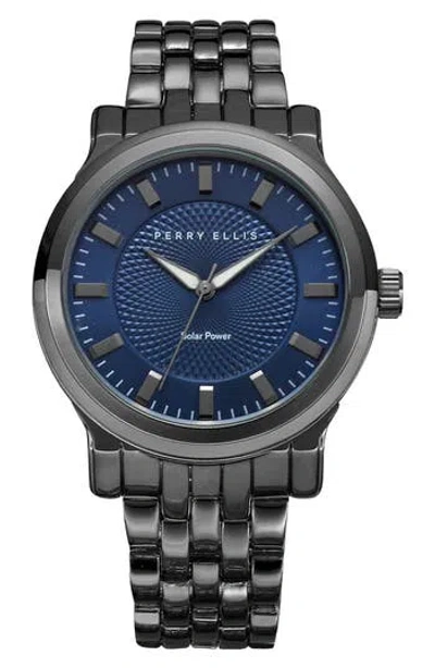 Perry Ellis Solar Mesh Strap Watch In Metallic