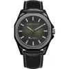 Perry Ellis Solar Powered 3-hand Quartz Leather Strap Watch, 41mm