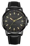 Perry Ellis Solar Powered 3-hand Quartz Strap Watch, 41mm In Gunmetal