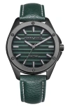 Perry Ellis Solar Powered 3-hand Quartz Strap Watch, 41mm In Gunmetal/green